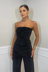 dresses : Combinaison de Soirée Sans Bretelles à Paillettes et Coupe in van Seroa