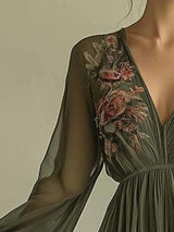 Maxi Dress : Robe Femme Trendy Chiffon Printed in van Seroa