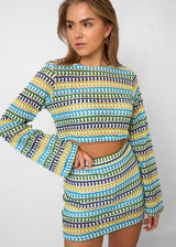 dresses : Ensemble Femme Deux Pièces Motifs in Bleu van Seroa