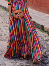 Two-Piece Set : Ensemble Femme Casual Striped Shirt in van Seroa