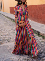 Two-Piece Set : Ensemble Femme Casual Striped Shirt in van Seroa