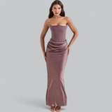 dresses : Robe Femme Élégante Satin in L'or rose van Seroa