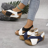 sandals : Sandales Compensées Femme Cuir Noir – Confort Premium & Soutien Voûte Plantaire in van Seroa