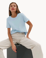 top blouses : T-shirt Femme Coton Col Rond Élégant in Bleu van Seroa