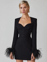 dresses : Robe Femme Mini Structurée Luxe in Noir van Seroa