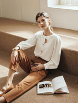 top blouses : Blouse Femme Élégant Boutonnée in van Seroa