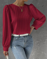 top blouses : Blouse Femme Élégant Plissée in van Seroa
