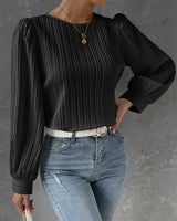 top blouses : Blouse Femme Élégant Plissée in van Seroa
