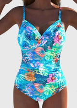 : Maillot de bain taille haute cyan - Maillot de bain élégant pour femmes in Cyan van Seroa