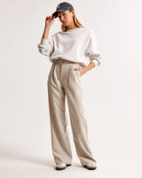 skirts : Pantalon Fluide Femme Jean Taille Haute in Beige van Seroa