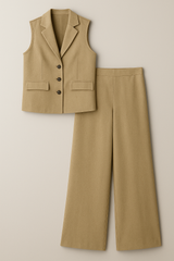 Ensemble Femme avec Gilet Sans Manches et Pantalon Large