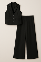 Ensemble Femme avec Gilet Sans Manches et Pantalon Large