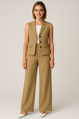 Ensemble Femme avec Gilet Sans Manches et Pantalon Large