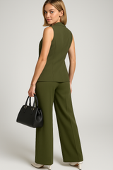 Ensemble Femme avec Gilet Sans Manches et Pantalon Large