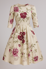 Dresses : Robe Femme Imprimé Floral Midi in Blanc van Seroa