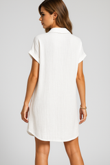 Dresses : Robe Femme Coton Chemise Gaufré in van Seroa