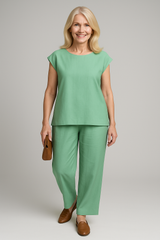 Outfit Sets : Tailleur Femme Noir Élégant avec Pantalon et Blouse pour Cérémonie - Coupe Parfaite in van Seroa