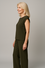 Outfit Sets : Tailleur Femme Noir Élégant avec Pantalon et Blouse pour Cérémonie - Coupe Parfaite in van Seroa