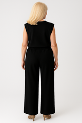 Outfit Sets : Tailleur Femme Noir Élégant avec Pantalon et Blouse pour Cérémonie - Coupe Parfaite in van Seroa
