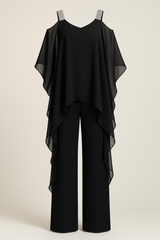 One-Pieces : Combinaison Élégante Femme Asymétrique Une Épaule pour Cérémonie et Soirée - Plusieurs Couleurs in Néron van Seroa