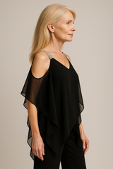One-Pieces : Combinaison Élégante Femme Asymétrique Une Épaule pour Cérémonie et Soirée - Plusieurs Couleurs in van Seroa