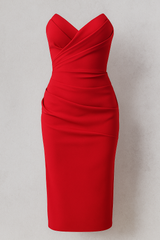 Dresses : Robe Femme Été Élégante Midi in Rosso van Seroa