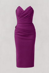 Dresses : Robe Femme Été Élégante Midi in Rosa caldo van Seroa