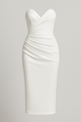 Dresses : Robe Femme Été Élégante Midi in Bianco van Seroa