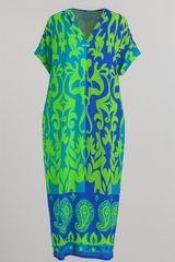 Dresses : Robe Midi Florale Élégante Femme pour Cérémonie, Fête, Cocktail - Tissu Léger, Plusieurs Tailles in Bleu ciel van Seroa