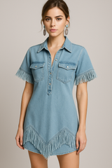 Dresses : Chemisiers Femme Denim Abito Dakota in van Seroa