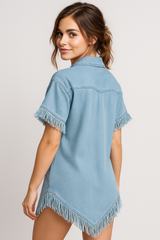 Dresses : Chemisiers Femme Denim Abito Dakota in van Seroa
