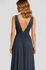 Dresses : Robe Élégante pour Femme en Soie Noire, Taglia M - Parfait pour Cérémonies et Fêtes in van Seroa