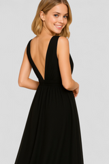 Dresses : Robe Élégante pour Femme en Soie Noire, Taglia M - Parfait pour Cérémonies et Fêtes in van Seroa