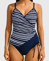 Badkleding : Maillot de bain femme - Modèle élégant taille haute | Confortable & Élégant in Rayé marine van Seroa