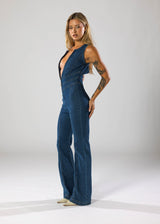 dresses : Combinaison en jean évasée à fermeture zippée, inspirée du style in van Seroa