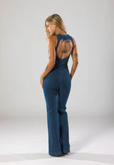 dresses : Combinaison en jean évasée à fermeture zippée, inspirée du style in van Seroa