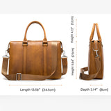 Sac Laptop Femme en Cuir Véritable Noir avec Bandoulière Réglable, 15.6 pouces