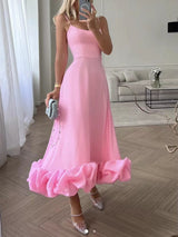 dresses : Robe Femme Élégante Midi in Rose van Seroa