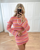 dresses : Ensemble Femme Deux Pièces Motifs in Rose van Seroa