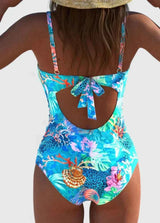 : Maillot de bain taille haute cyan - Maillot de bain élégant pour femmes in van Seroa