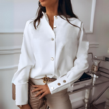 top blouses : Blouse Asymétrique Boutonnée en Satin Femme in van Seroa