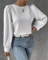 top blouses : Blouse Femme Élégant Plissée in van Seroa