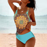 : Ensemble tankini femme taille haute - Confortable, séchage rapide & flatteur in Bleu van Seroa
