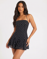 Mini Dress : Robe Courte Femme Noir Mini in van Seroa