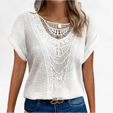 Women's Top Clothes : Top en Dentelle - Élégance Sophistiquée pour Toutes les Occasions Femme in Blanc van Seroa