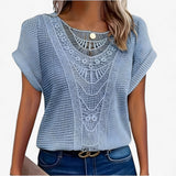Women's Top Clothes : Top en Dentelle - Élégance Sophistiquée pour Toutes les Occasions Femme in Bleu clair van Seroa