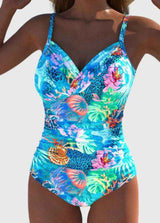 : Maillot de bain taille haute cyan - Maillot de bain élégant pour femmes in van Seroa