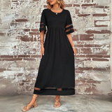 dresses : Robe Longue avec Manches en Tulle pour un Style Femme in Noir van Seroa