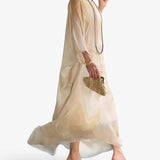 Dresses : Maxi Robe Femme Effet Marbre Élégante - Robe Longue d'Été Unique in van Seroa