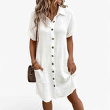 Dress : Robe d'été pour Femmes Légère en mélange Lin Coton - Parfaite pour la Plage et les Vacances in van Seroa